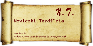 Noviczki Terézia névjegykártya